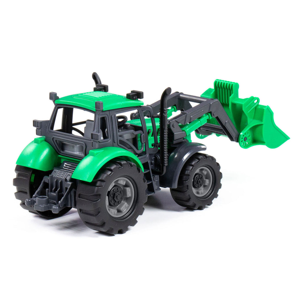 Merkloos cavallino tractor met shovel groen, schaal 1:32