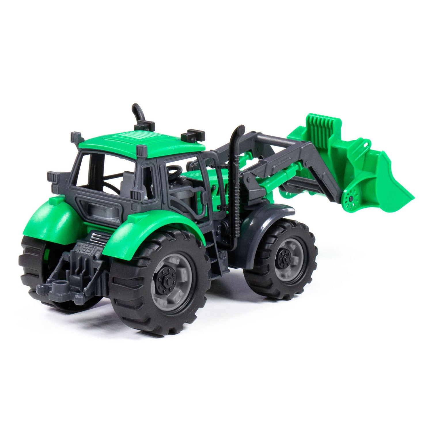 Merkloos cavallino tractor met shovel groen, schaal 1:32