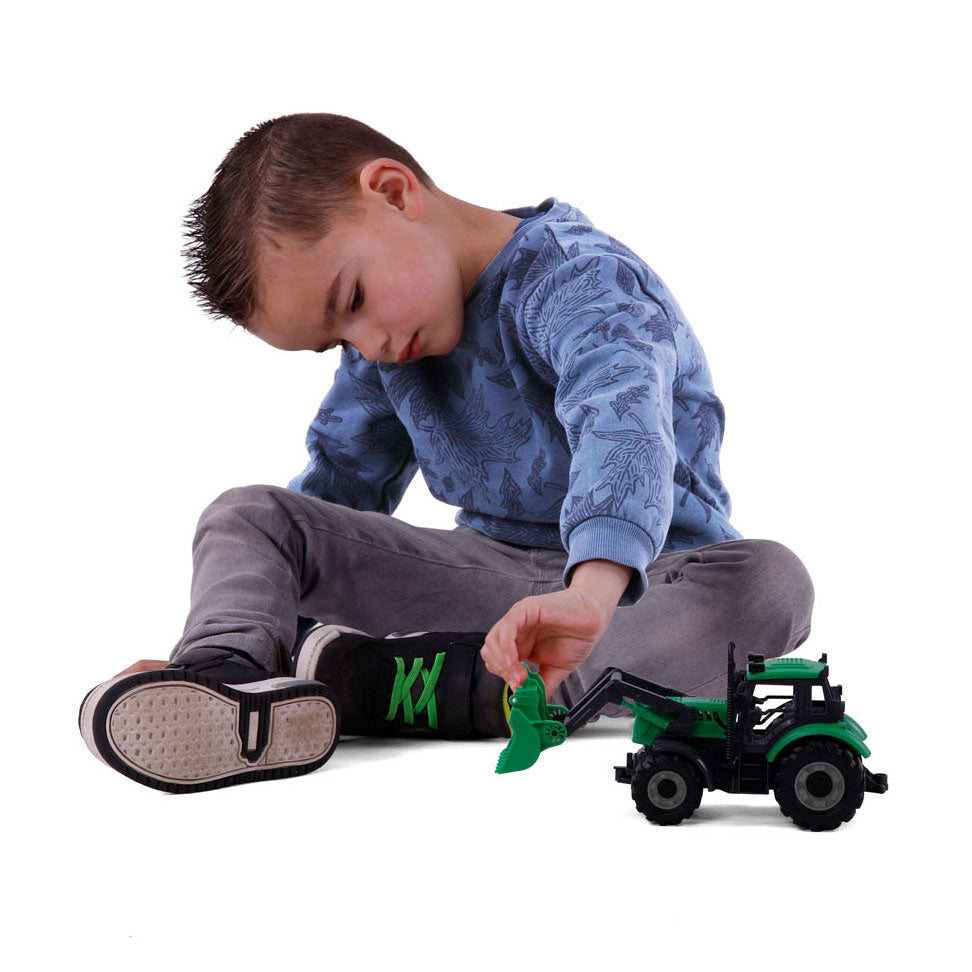 Merkloos cavallino tractor met shovel groen, schaal 1:32