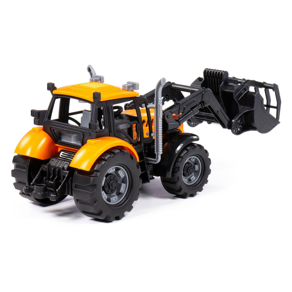 Cavallino tractor met lader geel, schaal 1:32