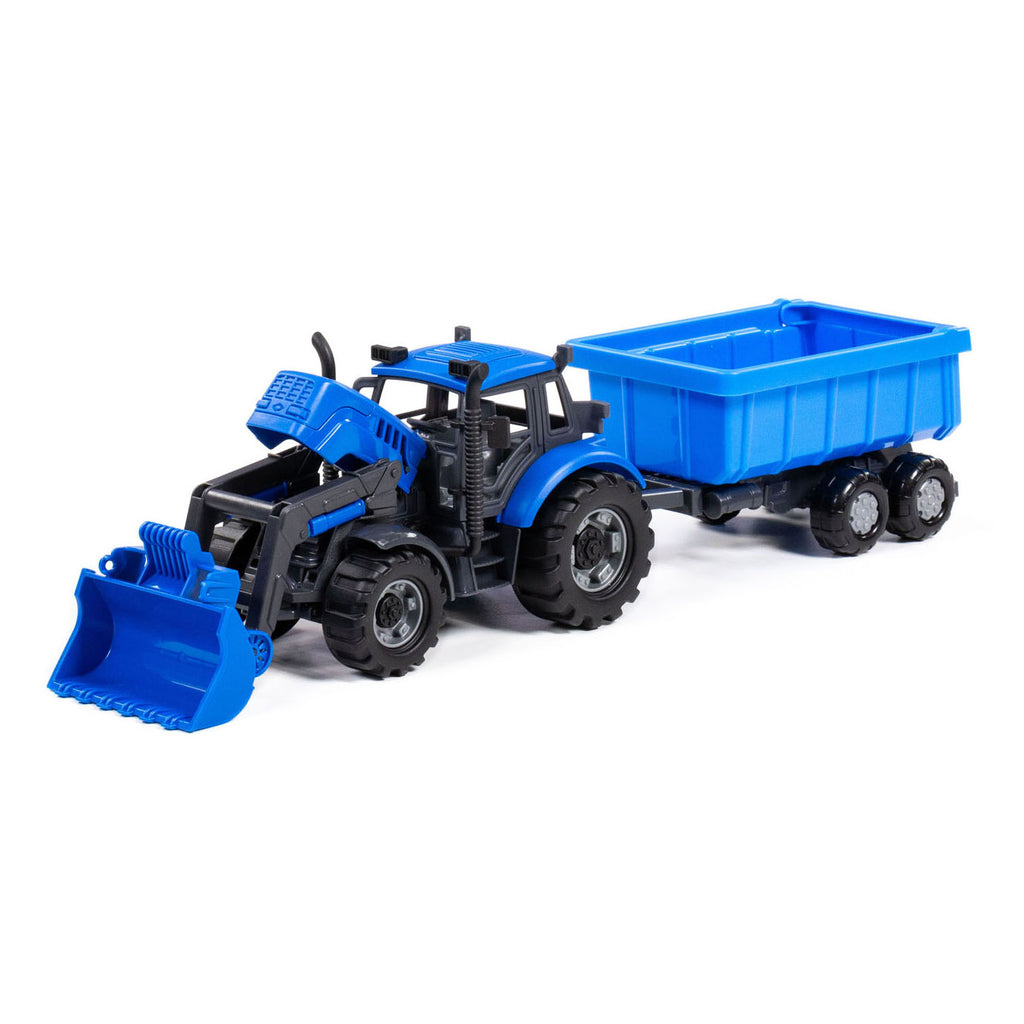 Cavallino -Traktor mit Lader und Unterstützer wipps Blau, Maßstab 1:32