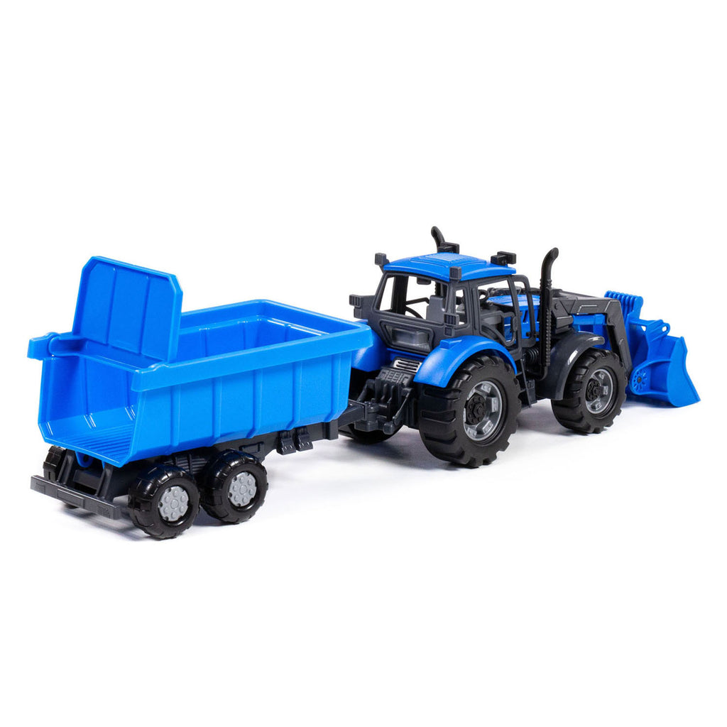 Cavallino -Traktor mit Lader und Unterstützer wipps Blau, Maßstab 1:32