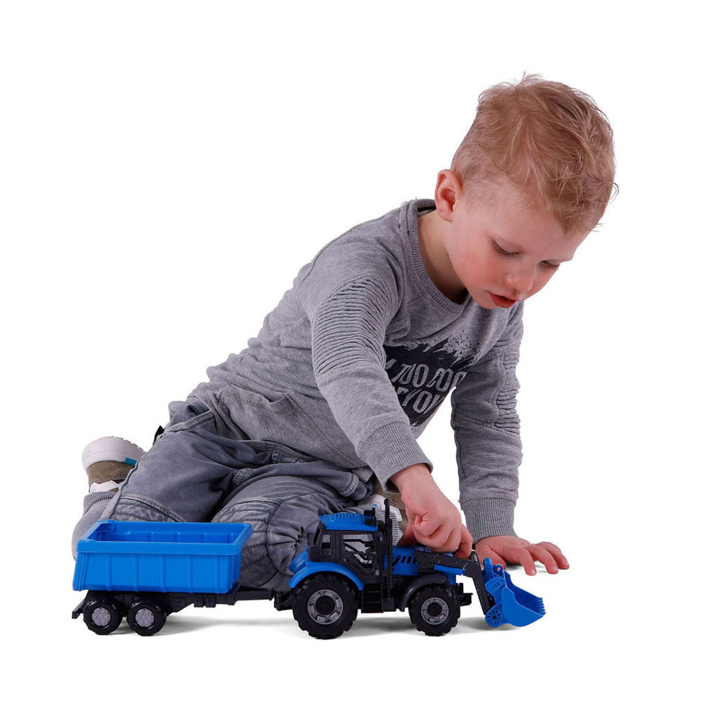 Cavallino -Traktor mit Lader und Unterstützer wipps Blau, Maßstab 1:32