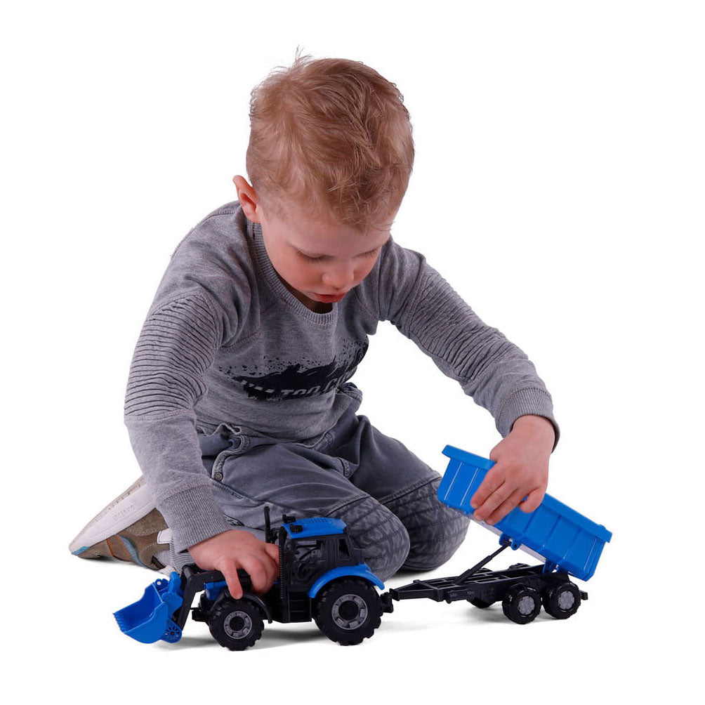 Cavallino -Traktor mit Lader und Unterstützer wipps Blau, Maßstab 1:32