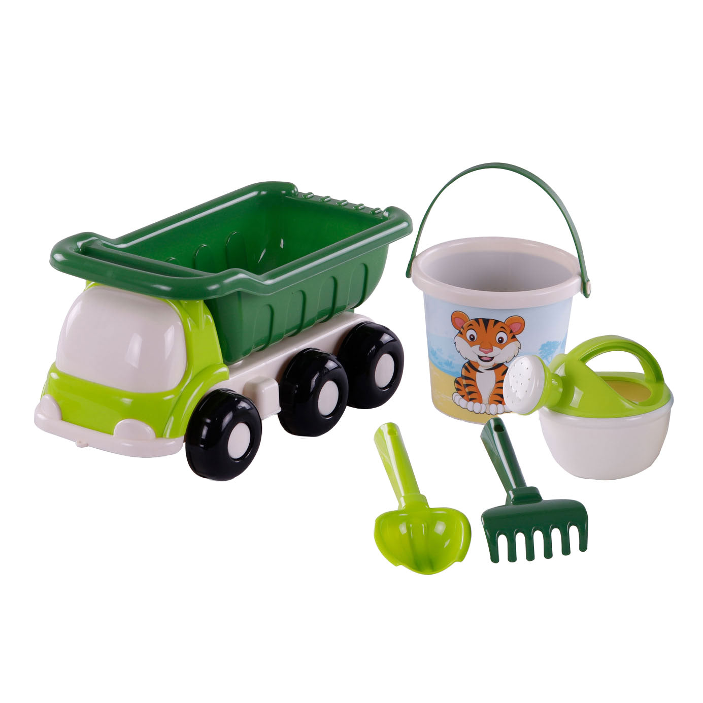 Cavallino Strandkipper mit Eimer-Set grün, 5-teilig.