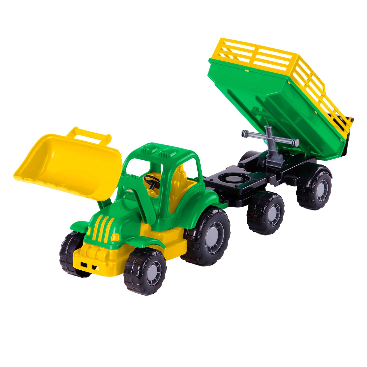 Klassischer Cavallino-Traktor mit Kippanhänger, 66 cm
