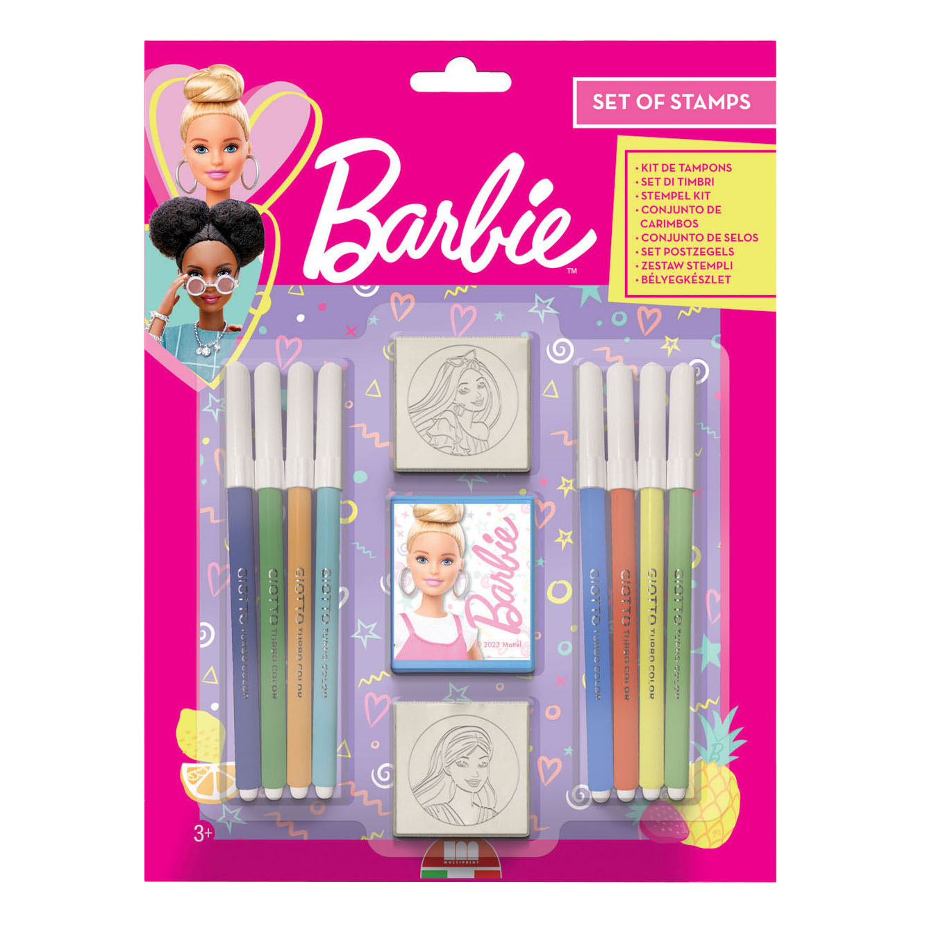 Barbie-Stempelset mit verschiedenen Motiven, 11-teilig.