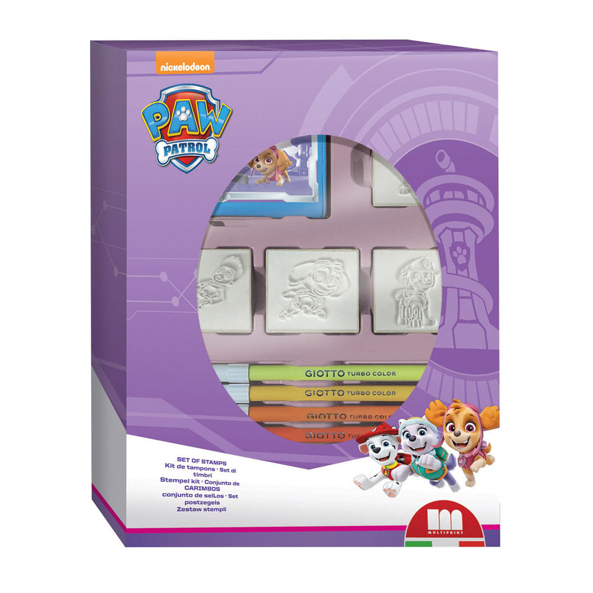 Paw patrol skye stempelset met 4 stempels
