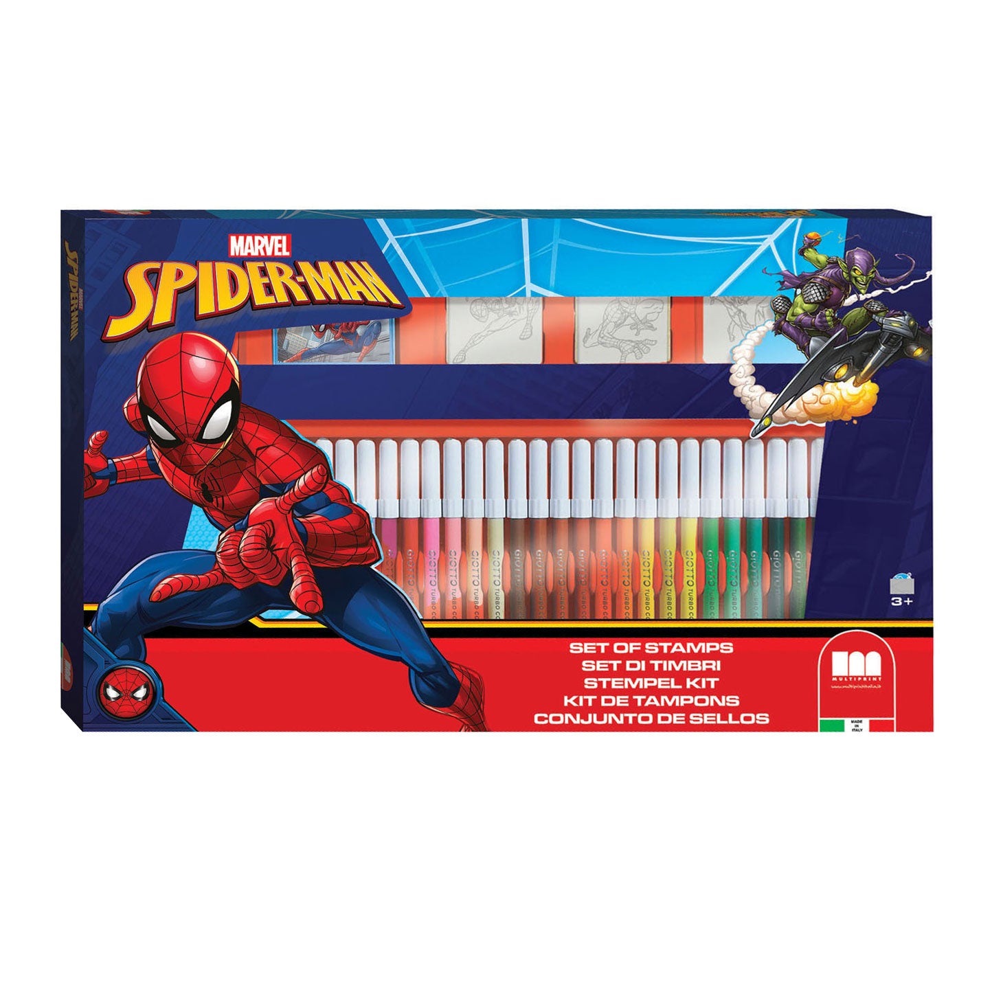 Spiderman-Malset mit Stempeln, 41-teilig.