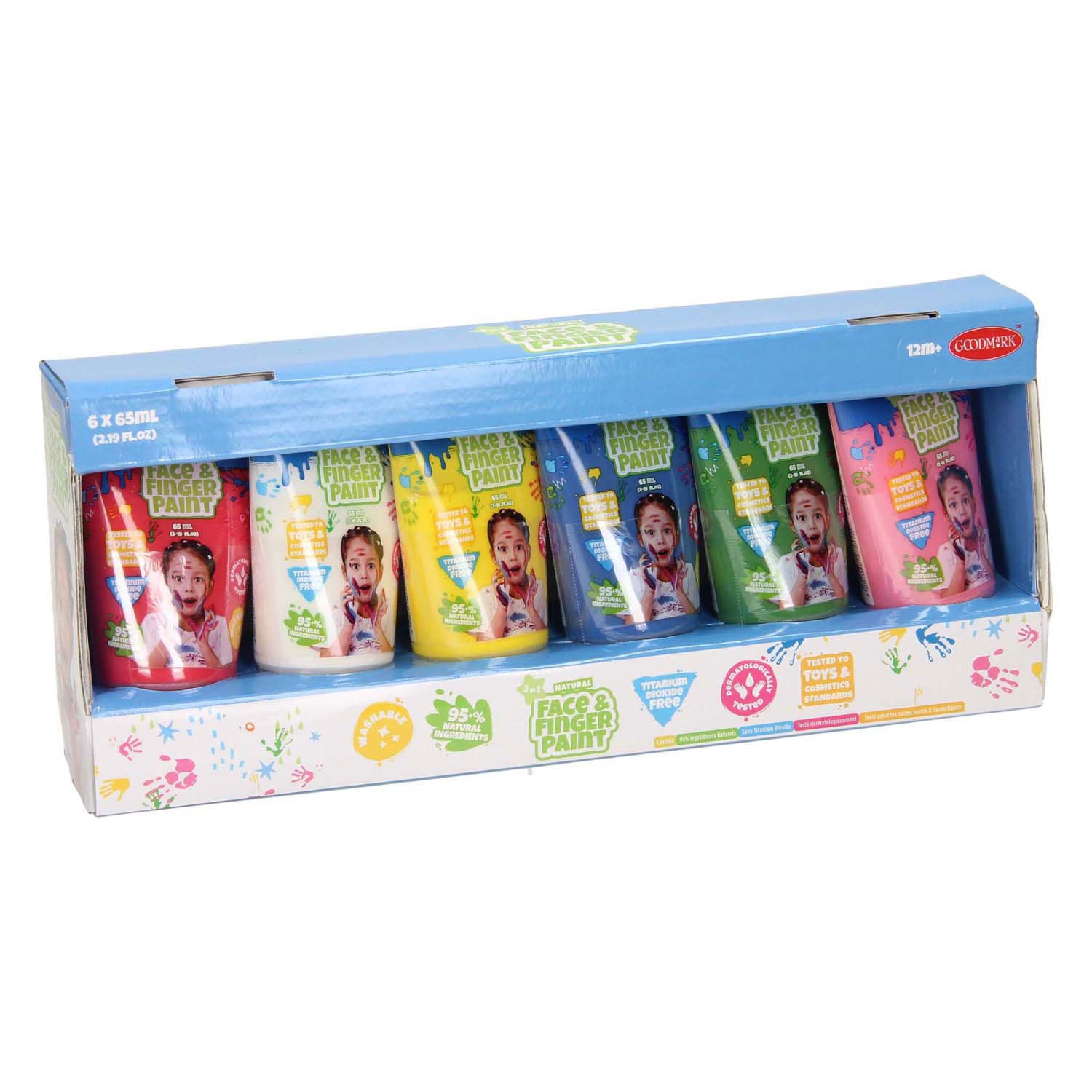 Natural face finger paint 6-pack