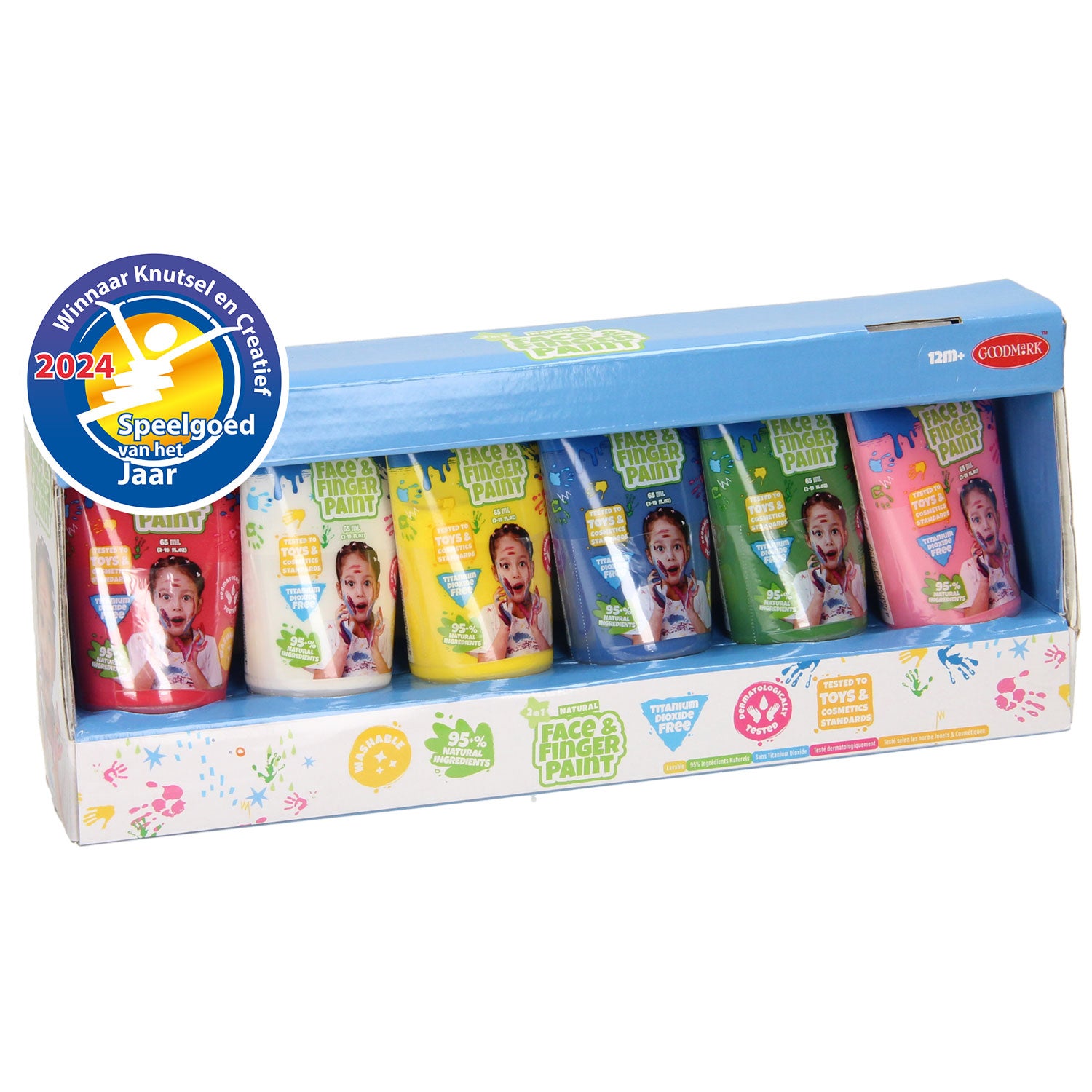 Natural face finger paint 6-pack