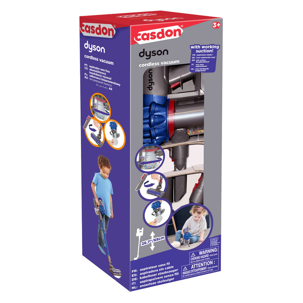 Casdon dyson draadloze speelgoed stofzuiger - blauw