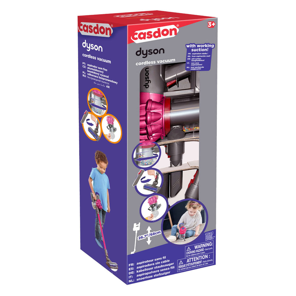 Casdon dyson draadloze speelgoed stofzuiger - roze