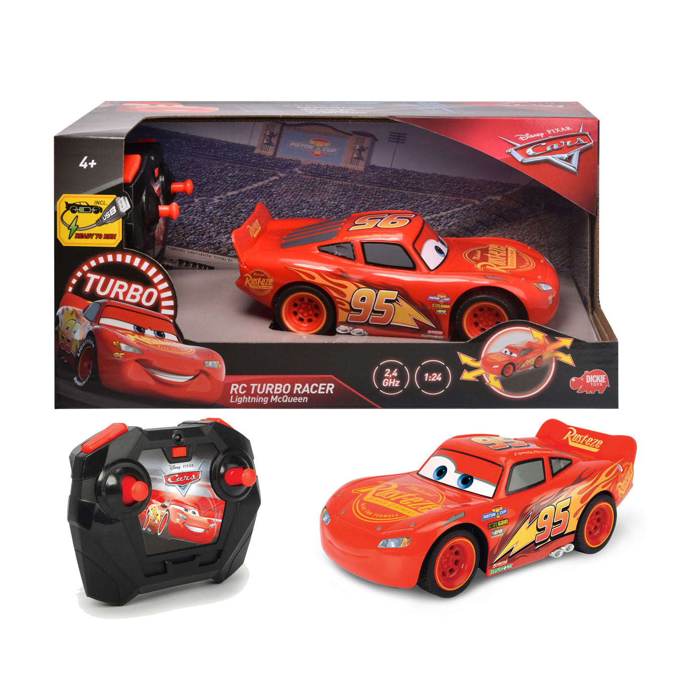 Dickie RC Cars 3 Lightning McQueen Turbo Racer