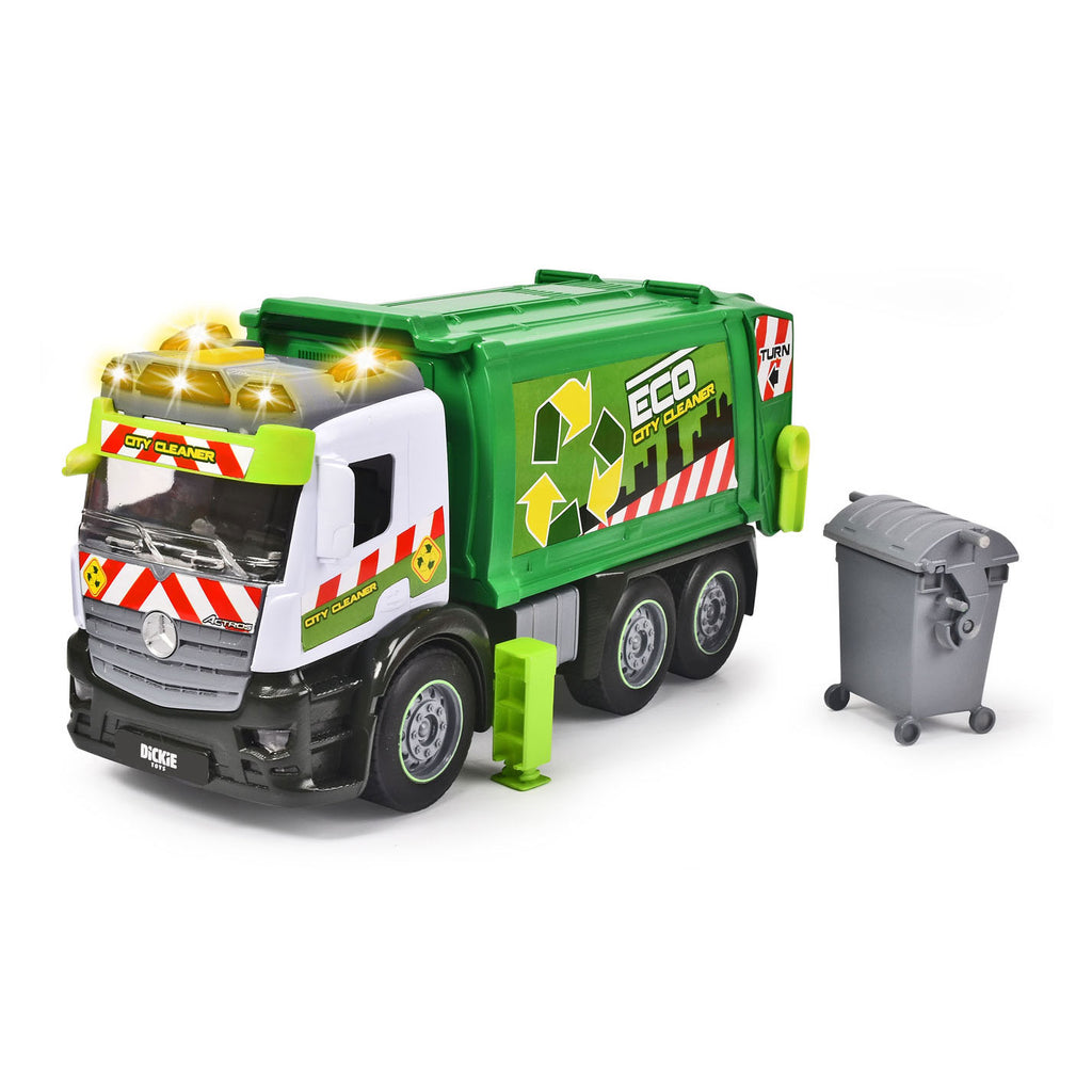 Dickie toys action truck - vuilniswagen - 26 cm - licht en geluid - speelgoedvoertuig