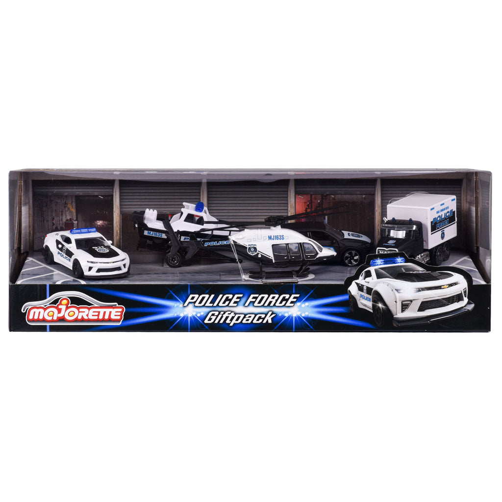 Majorette Polizeiautos Geschenkset, 4 Stück.