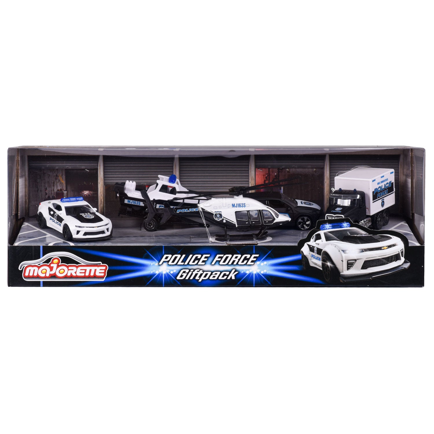 Majorette Polizeiautos Geschenkset, 4 Stück.