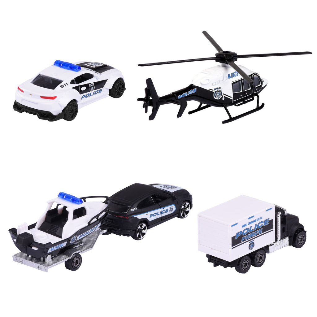 Majorette Polizeiautos Geschenkset, 4 Stück.
