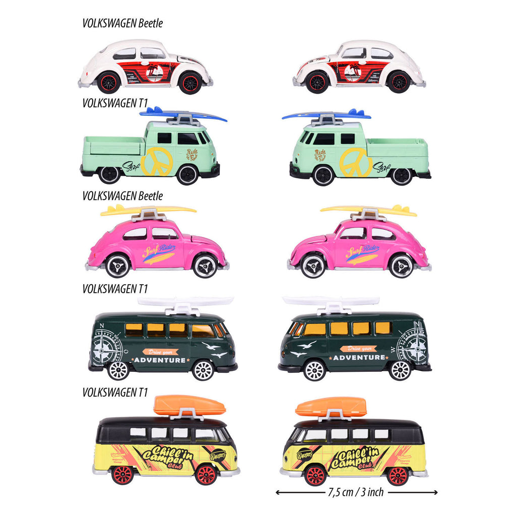 Majorette volkswagen the originals speelauto's, 5st.