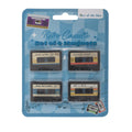 Ootb koelkastmagneten retro cassette 3x4,2cm set van 4 stuks