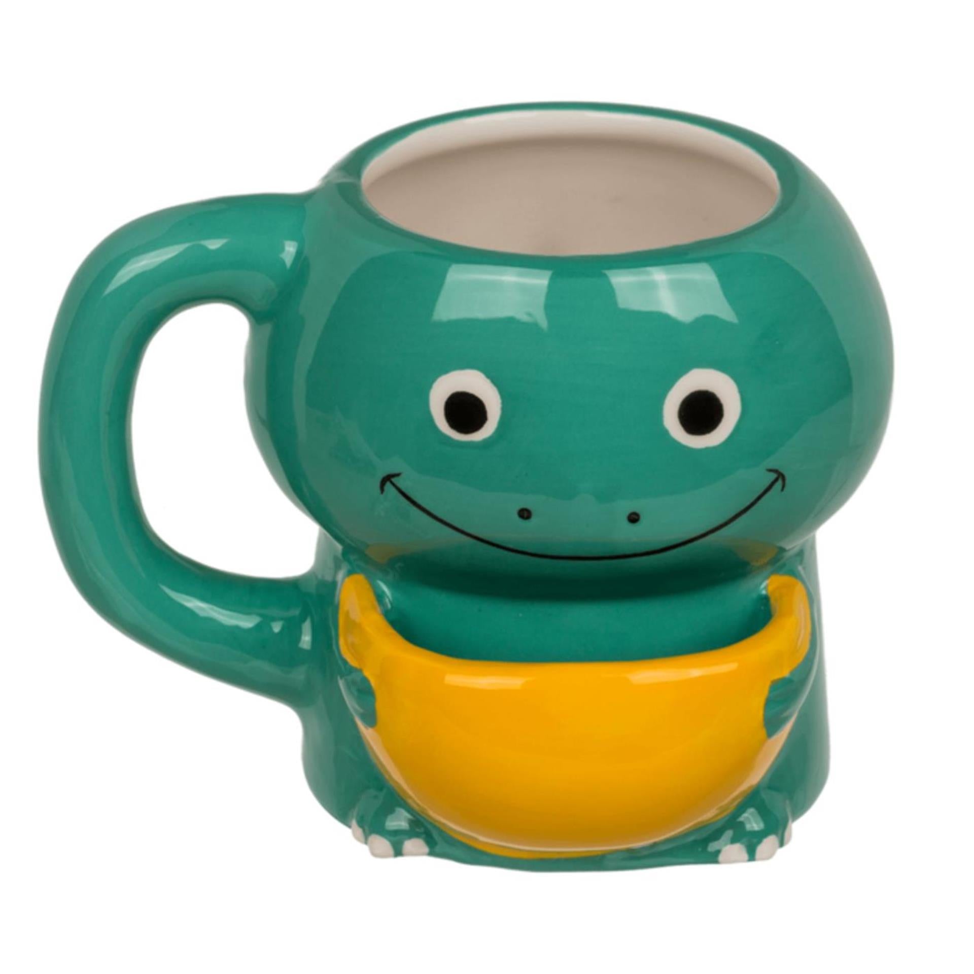 Ootb mok dino met koekvakje 15x9x12cm 450ml
