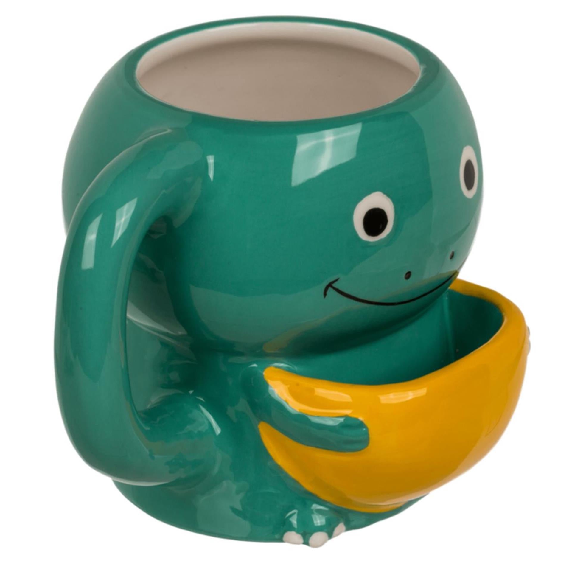 Ootb mok dino met koekvakje 15x9x12cm 450ml