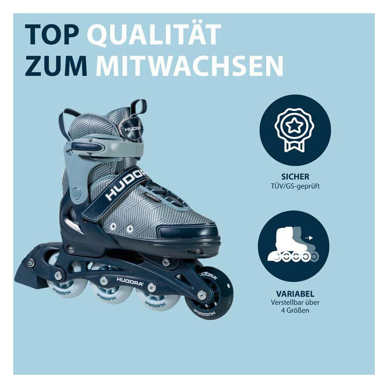 HUDORA Leon 2.0 Inlineskates, Ozeanblau, Größe 33-36