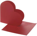 Creotime hartvormige kaarten, afmeting kaart 12,5x12,5 cm, afmeting envelop 13,5x13,5 cm, rood, 10sets