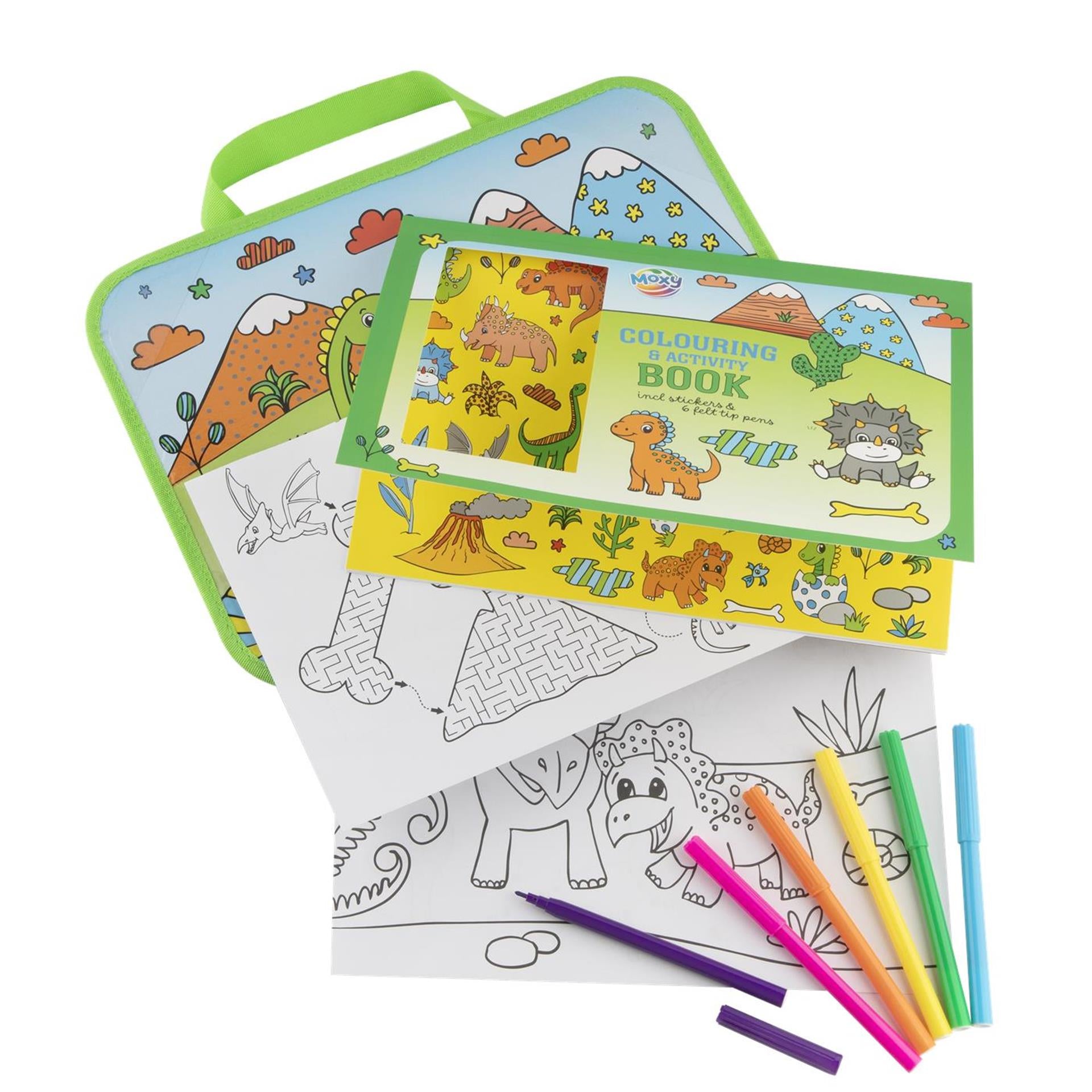 Moxy reistray incl. kleur- activiteitenboek - dinosaurus