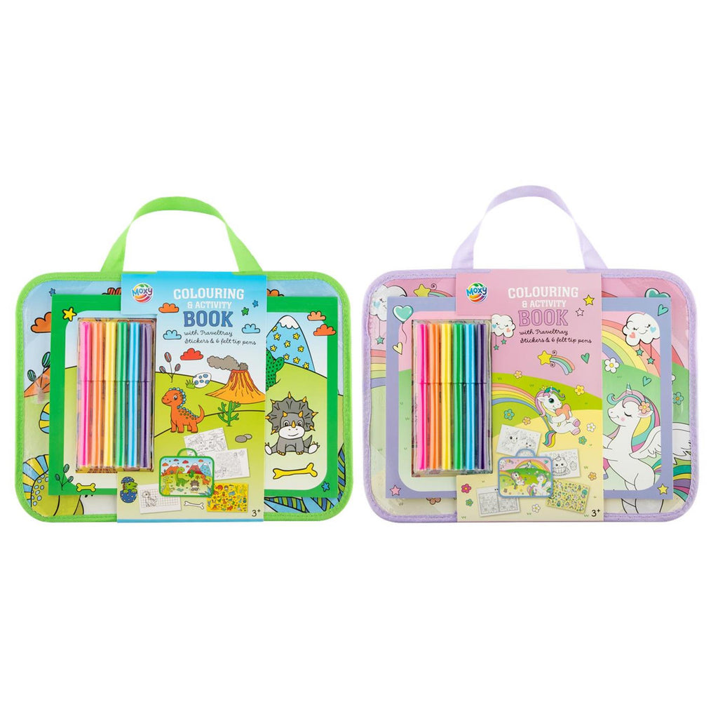 Moxy reistray incl. kleur- activiteitenboek - dinosaurus