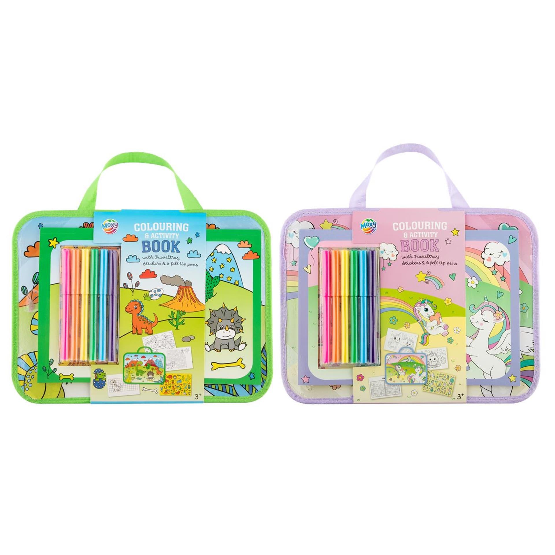 Moxy reistray incl. kleur- activiteitenboek - dinosaurus