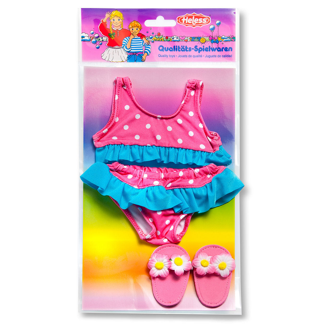 Heless Doll Bikini mit Hausschuhen, 28-35 cm