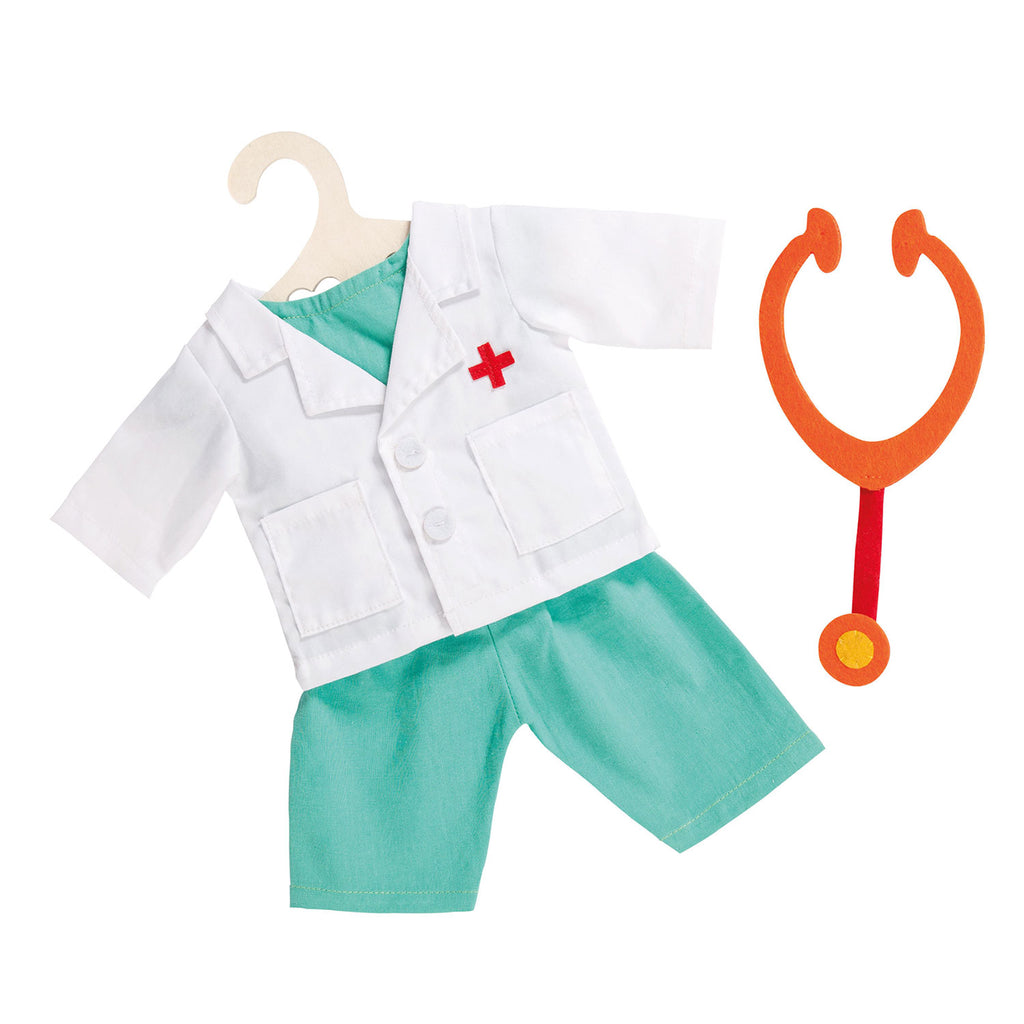Puppenarzt-Outfit mit Stethoskopkopf, 38-45 cm