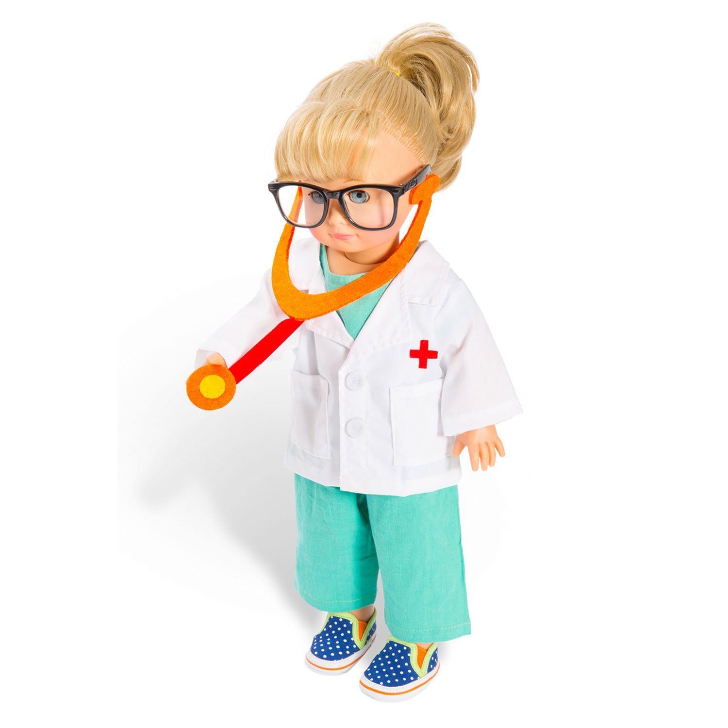 Heless poppen doktersoutfit met stethoscoop, 28-35 cm