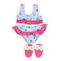 Welpenbikini mit Flamingohäusern, 35-45 cm