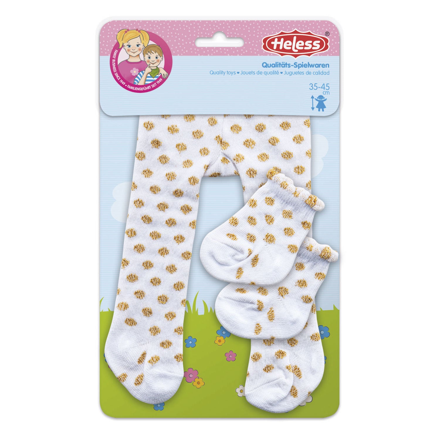 Heless maillot met sokken goud stip (28-35cm)
