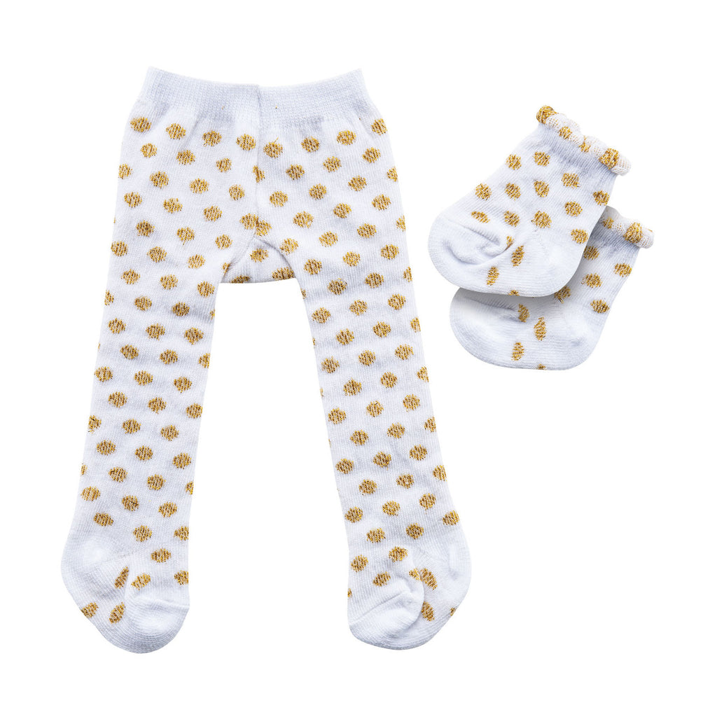 Heless maillot met sokken goud stip (28-35cm)