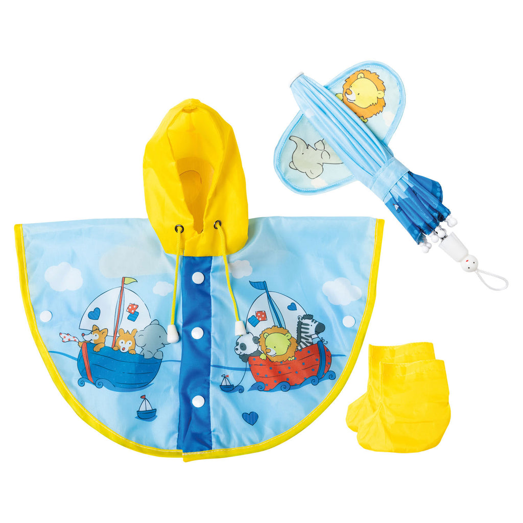 Puppen-Regenhülle mit Regenhülle und Stiefeln, 28-35 cm