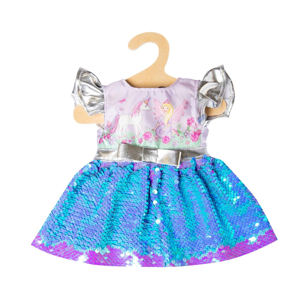 Heless Doll Kleid Fee und Einhorn mit Pailletten und Krone, 28-35 cm
