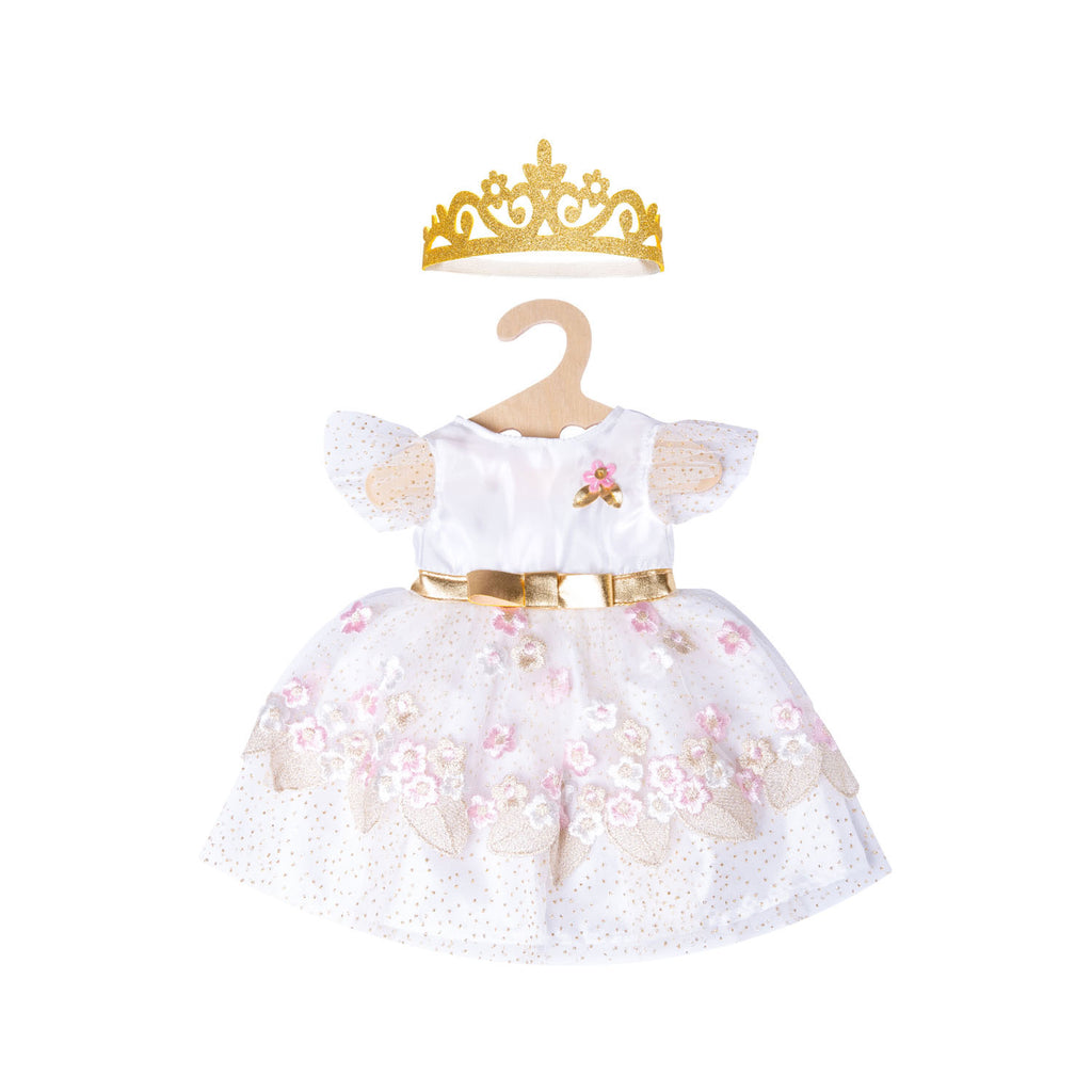 Heless poppenjurk prinses met kroon, 28-35 cm