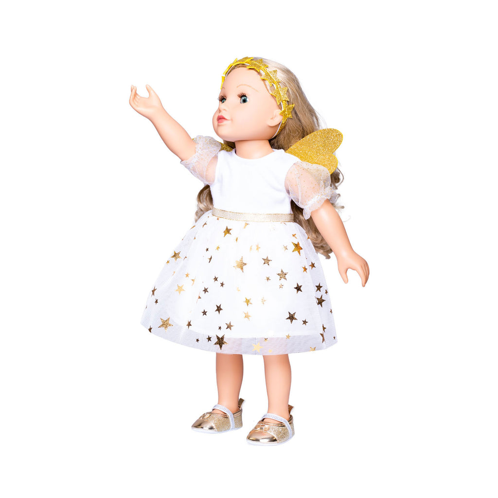 Heless poppenjurk engel met sterren, 28-35 cm