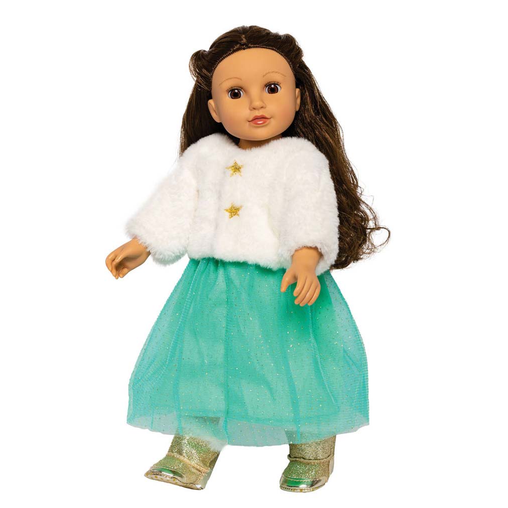 Heless Plüschpuppenjacke mit Rock, 35-45 cm