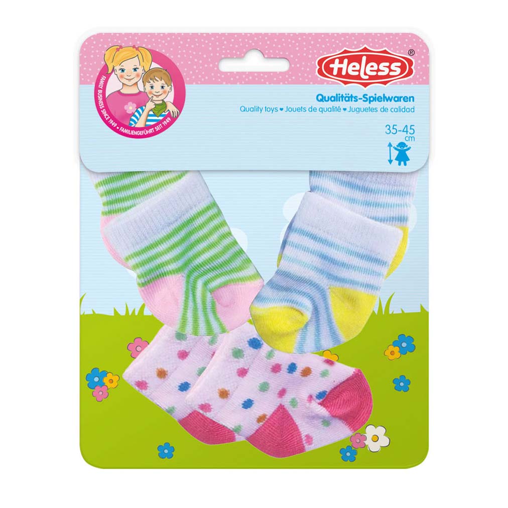 Heless Poppen Socken 3 Paar, 28-35 cm
