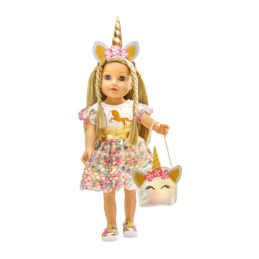 Heless Dolls Accessoires-Set mit Glitzer-Einhorn, 38-45 cm