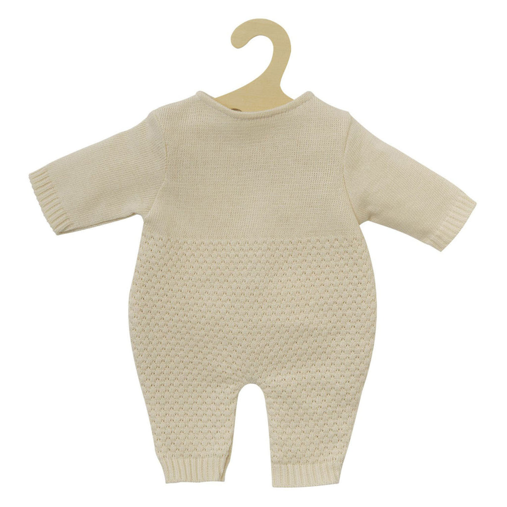 Heless poppen brei overall ecru, 28-35cm