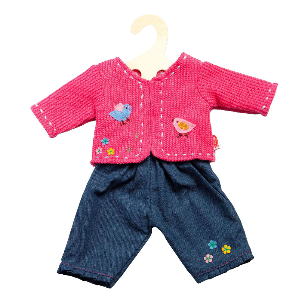 Heless jack met spijkerbroek roze, 28-35 cm