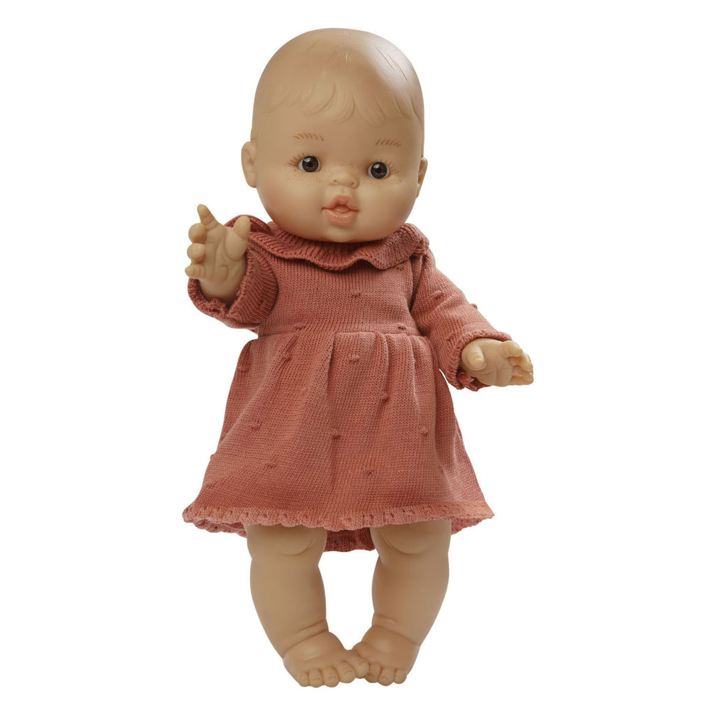 Heless Poppen Strickkleid, pfirsichfarben, 35-45 cm