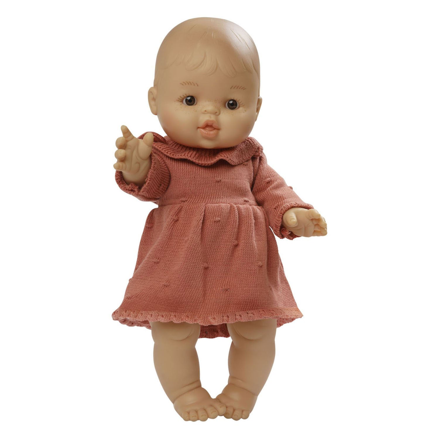 Heless Poppen Strickkleid, pfirsichfarben, 35-45 cm