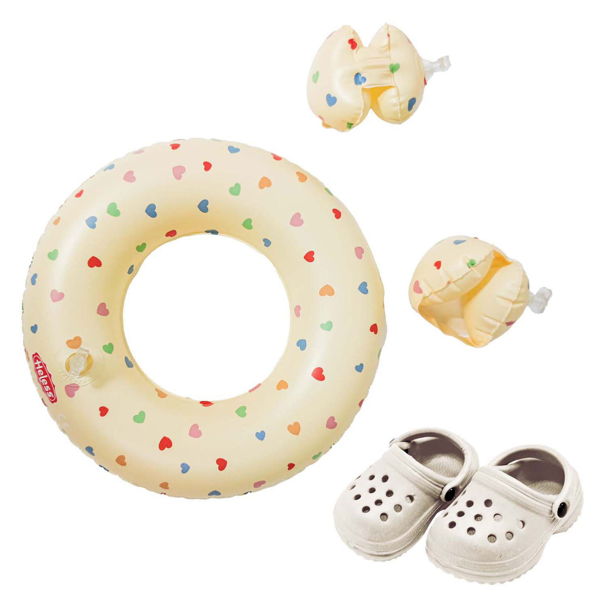 Heless Poppen Schwimmset Herzkonfetti, 35-45 cm