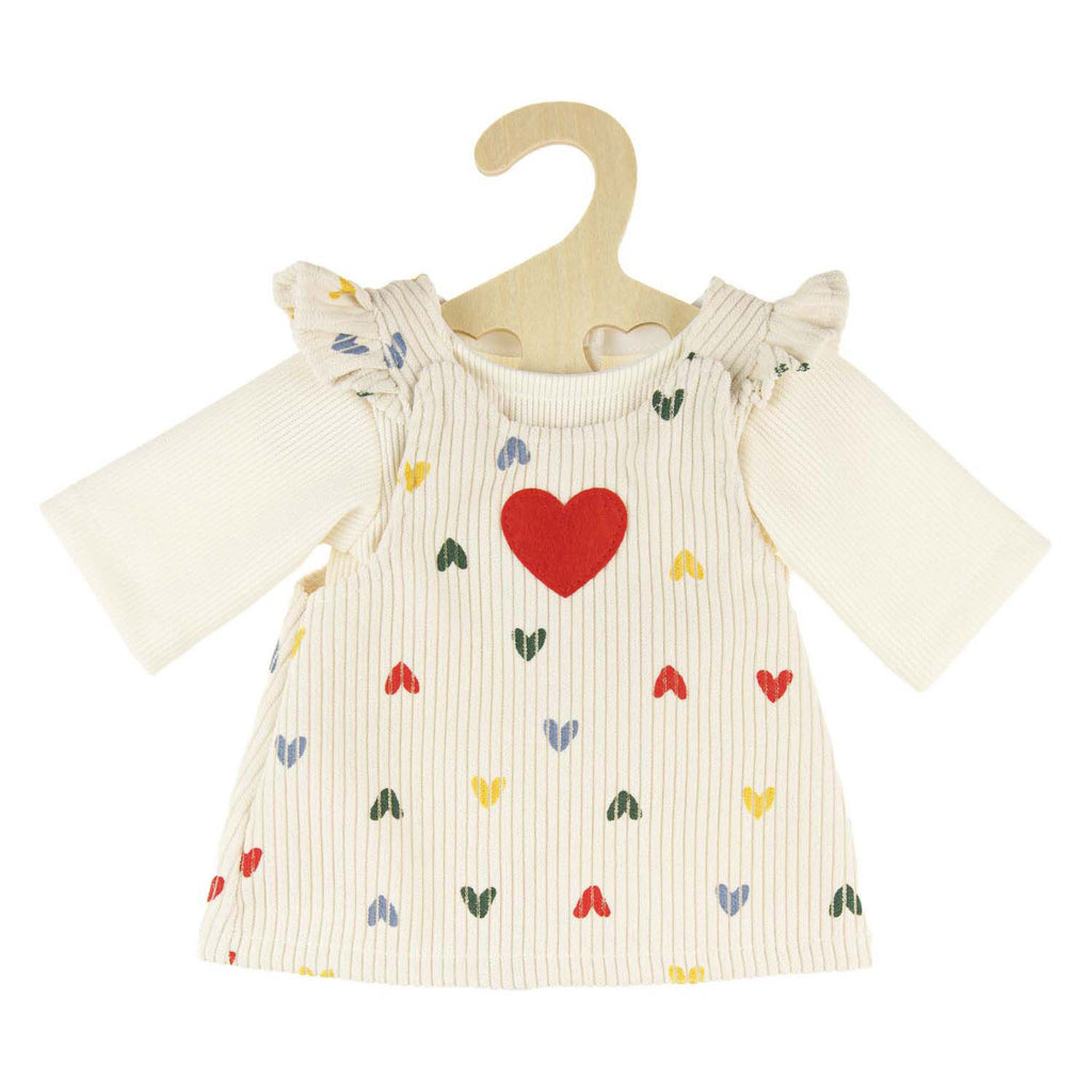 Heless Poppen geripptes Samtkleid mit Herzkonfetti, 35-45 cm
